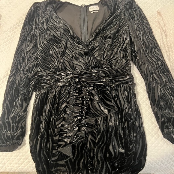 SAYLOR NWT Romper Black Sparkle Zebra Size Medium - Picture 3 of 4